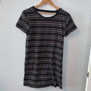 stripe t shirt dress with back cut out
